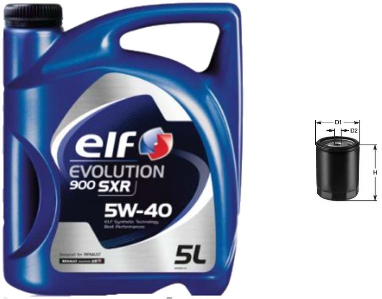 OLEJ + FILTR Motorový olej ELF EVOLUTION 900 SXR 5W40